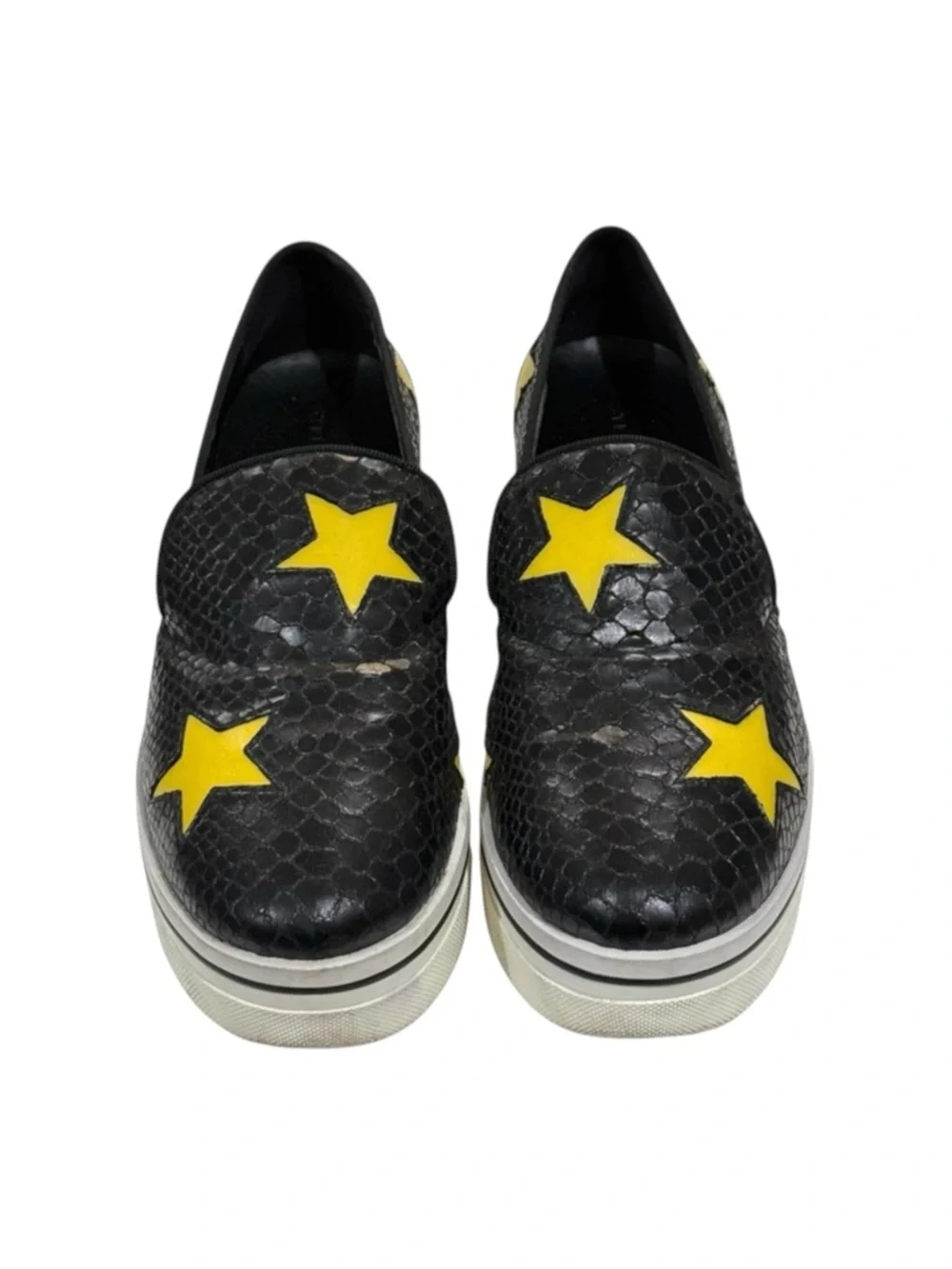 Stella McCartney ★ Binx Platform Loafers ★ Black ★ Yellow Stars ★ 40 9M 9.5M